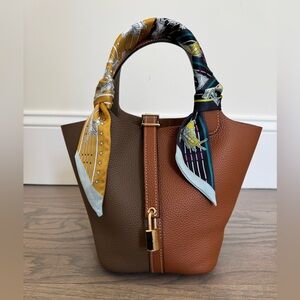Italian Buckle Bag with Scarf Accent / NEW
